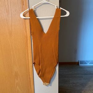 Womens orange bodysuit tank